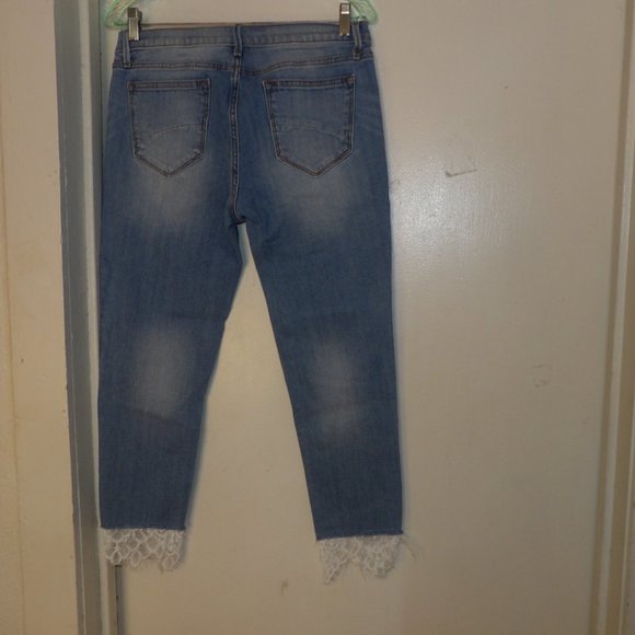 Driftwood Jackie Lace Hem Lighter Wash Jeans Sz 29 - Picture 7 of 8